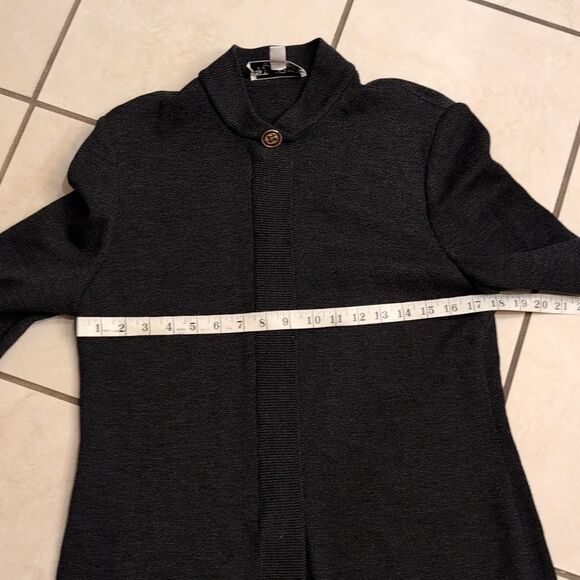 St. John Knit zip front jacket minimalist dark grey size 8 - Picture 10 of 11